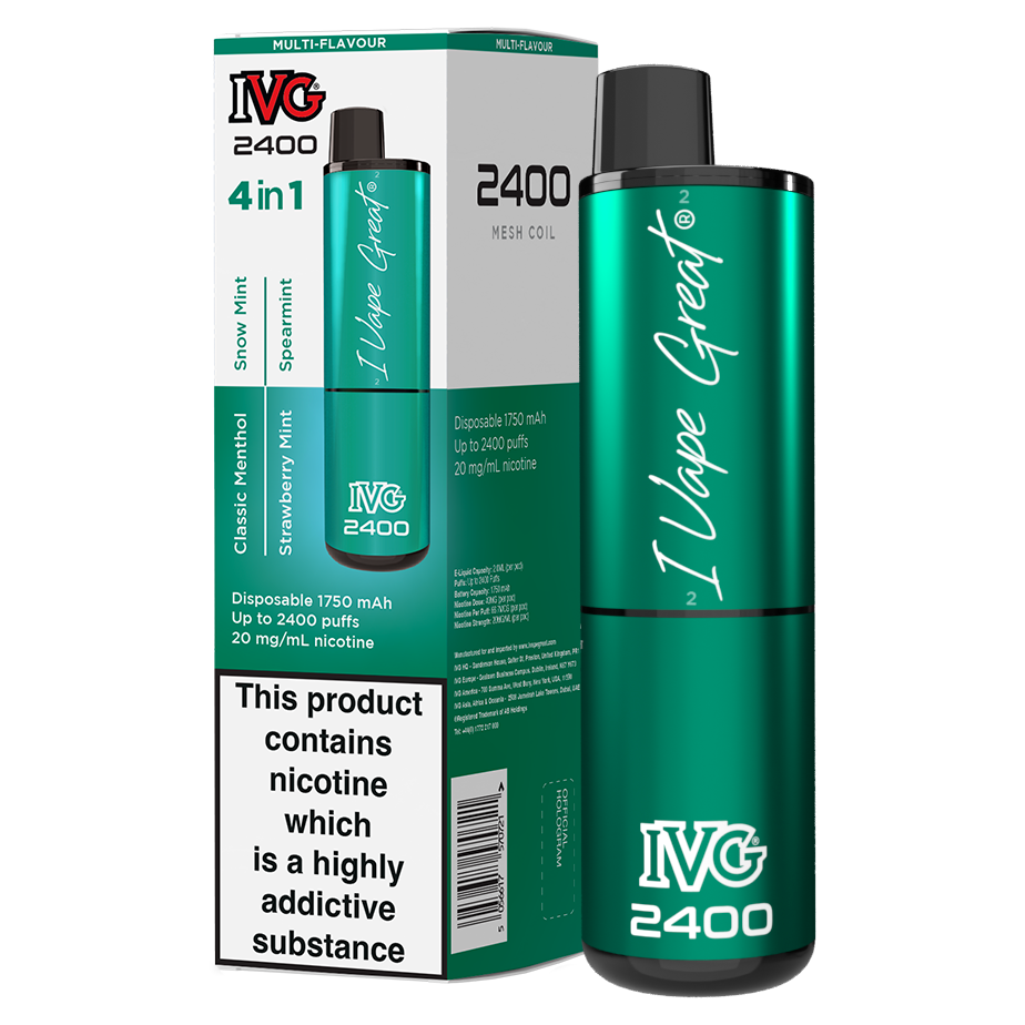 Mint Edition IVG 2400 Disposable Vape | Menthol Vapes | 3 For £30