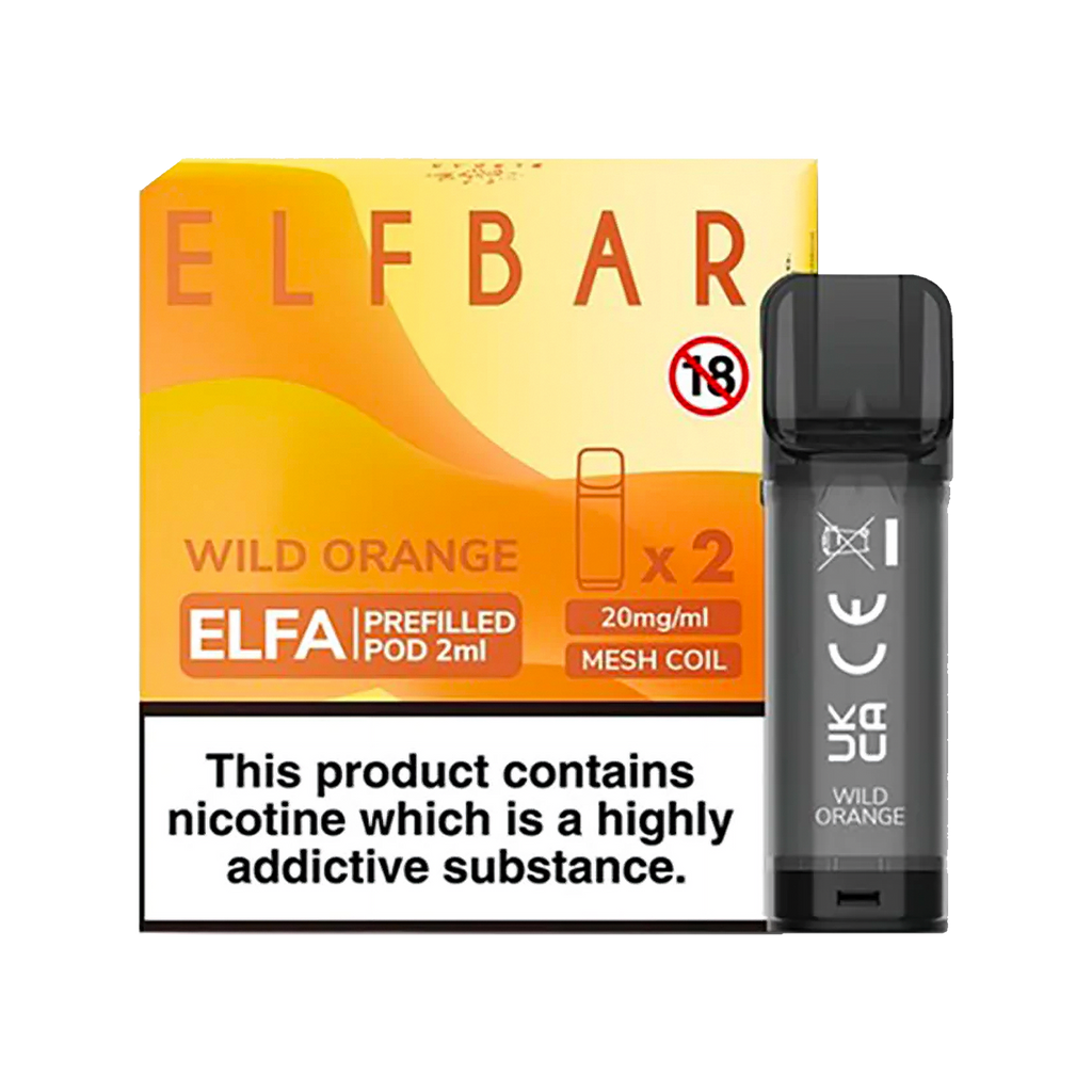 Wild Orange Elf Bar Elfa Pods Pack Of 2 3 For £15 Ecigwizard