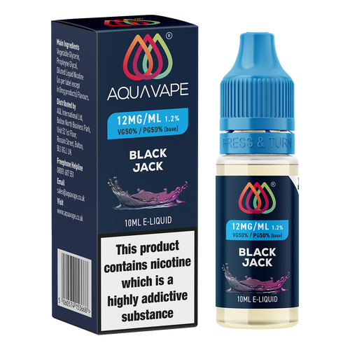 Black Jack E-Liquid by Aquavape - 10ml 12mg