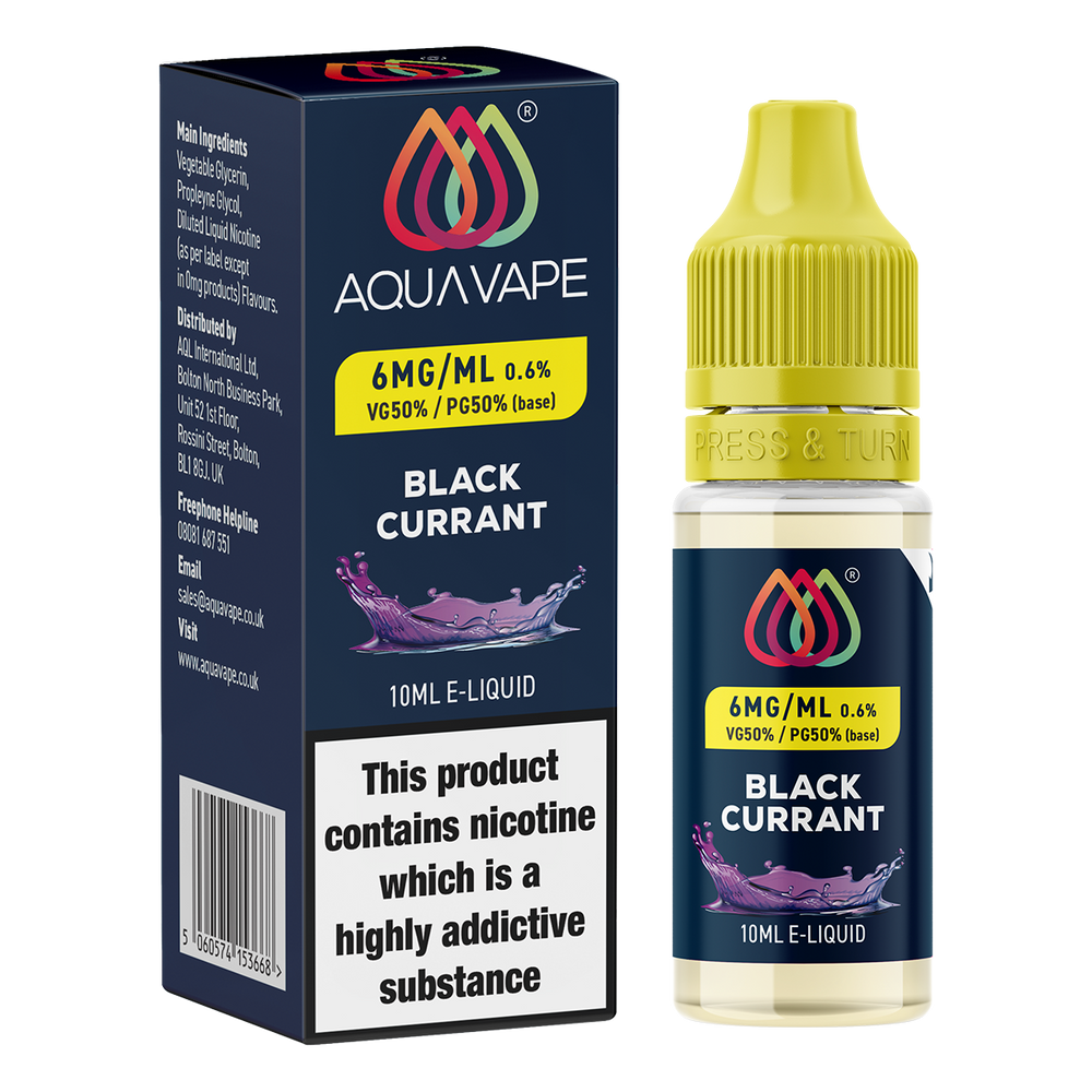 Blackcurrant E-Liquid by Aquavape - 10ml 6mg