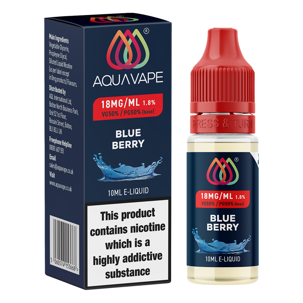 Blueberry E-Liquid by Aquavape - 10ml 18mg