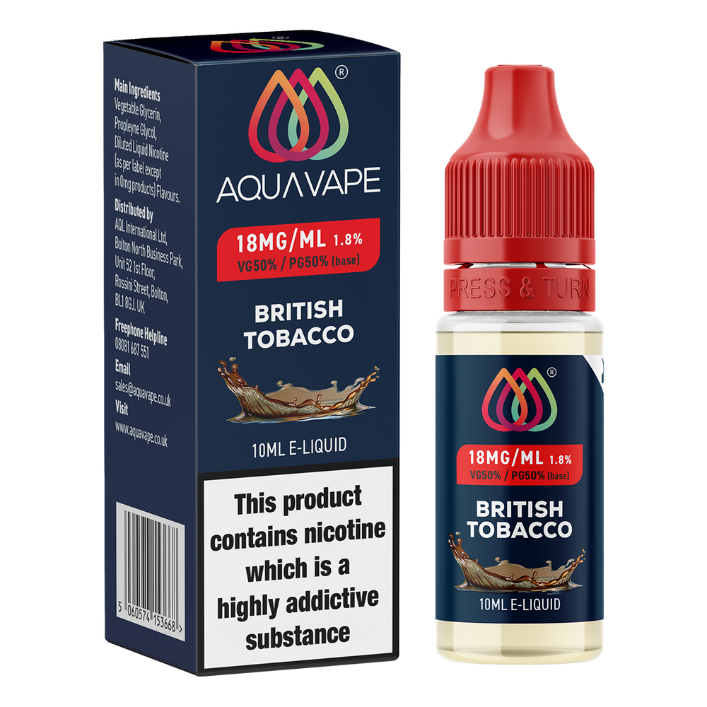 British Tobacco by Aquavape - 10ml 18mg