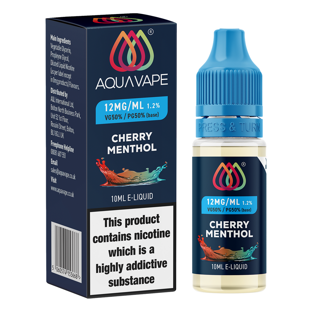 Cherry Menthol E-Liquid by Aquavape - 10ml 12mg