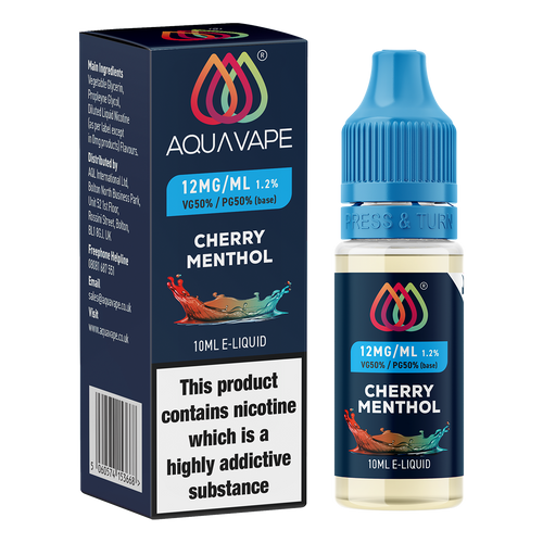 Cherry Menthol E-Liquid by Aquavape - 10ml 12mg