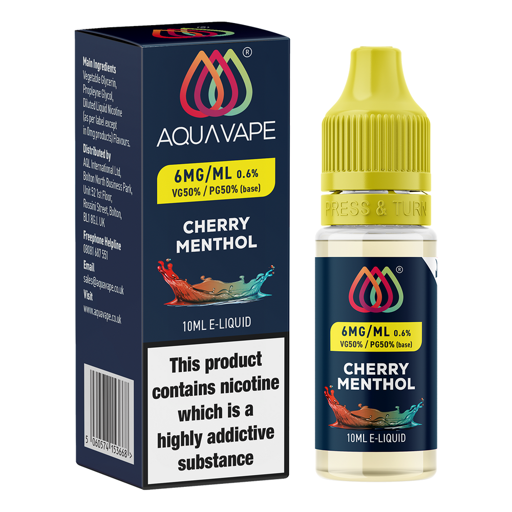 Cherry Menthol E-Liquid by Aquavape - 10ml 6mg