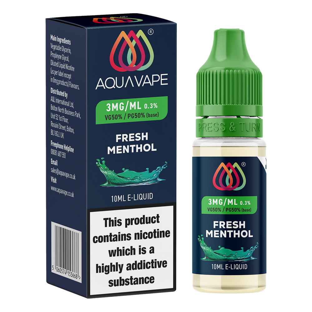 Fresh Menthol by Aquavape - 10ml 3mg