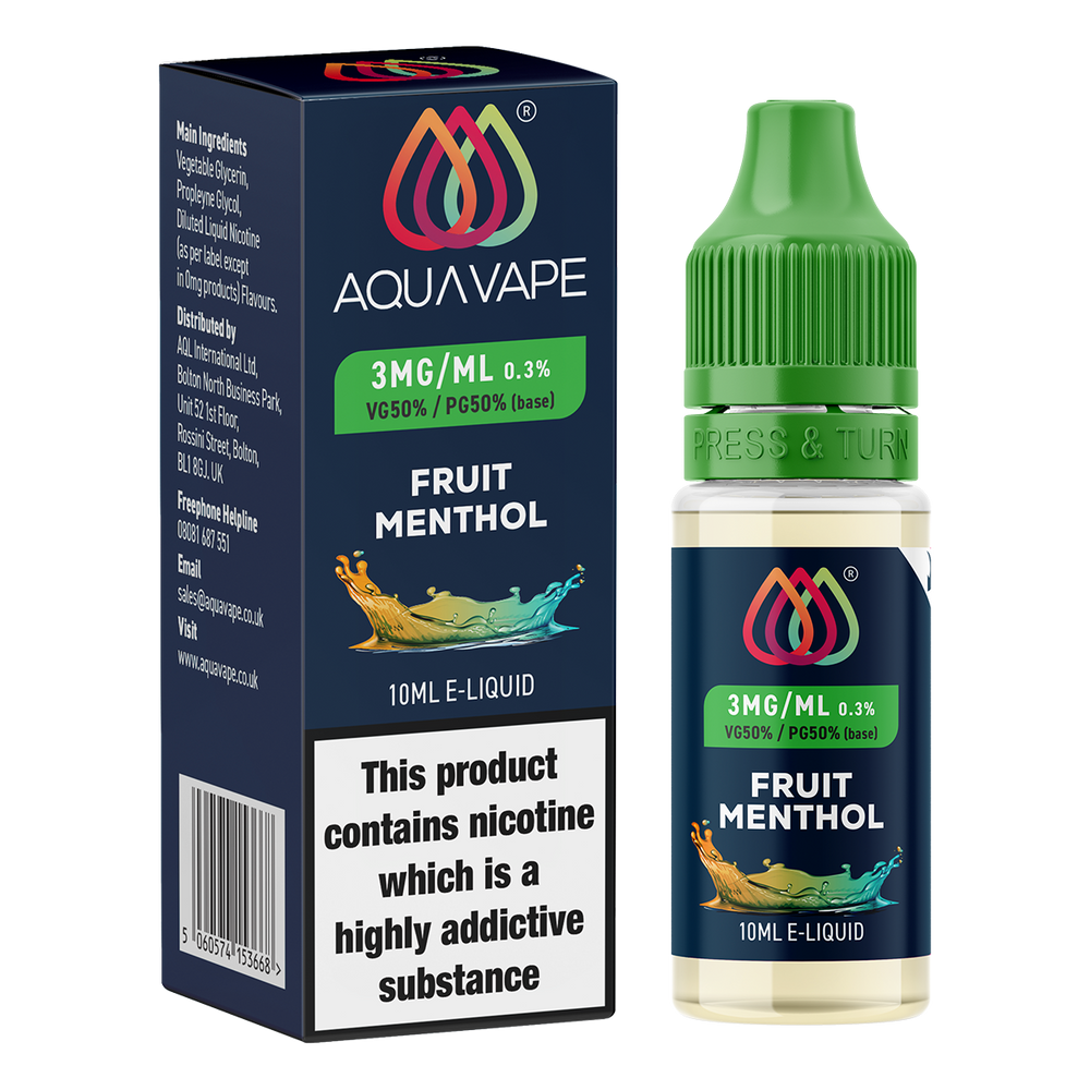 Fruit Menthol E-Liquid by Aquavape - 10ml 3mg