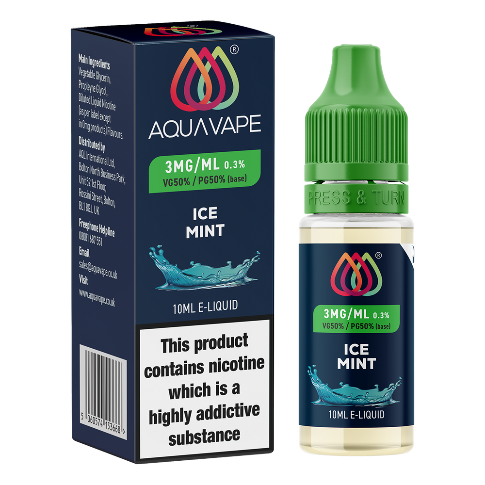 Ice Mint E-Liquid by Aquavape - 10ml 3mg