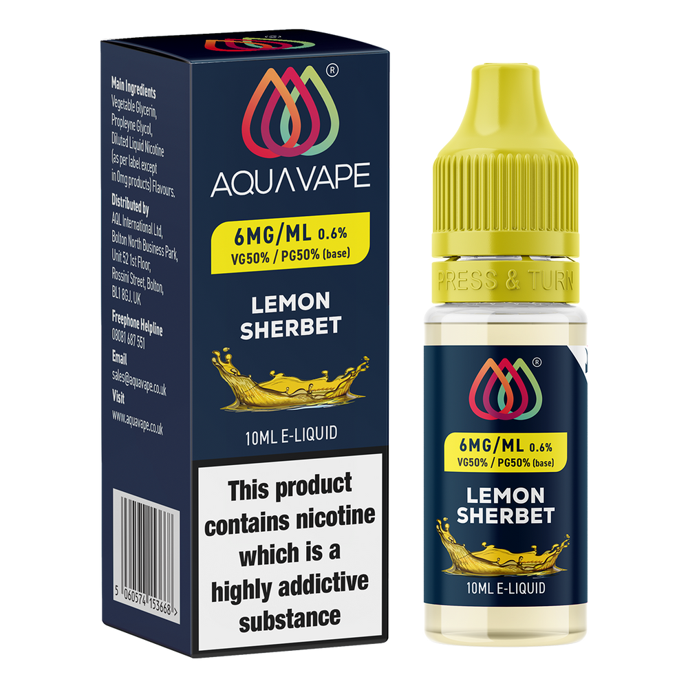 Lemon Sherbert E-Liquid by Aquavape - 10ml 6mg