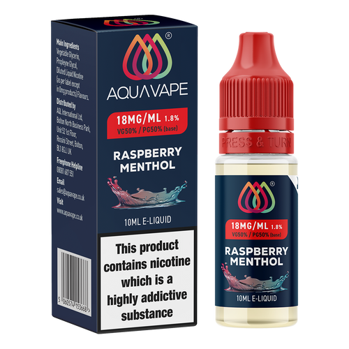 Raspberry Menthol E-Liquid by Aquavape - 10ml 18mg