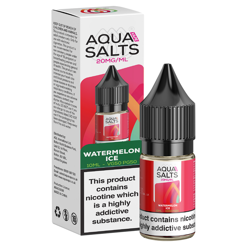 Watermelon Ice Nic Salt by Aqua Salts 10ml 20mg