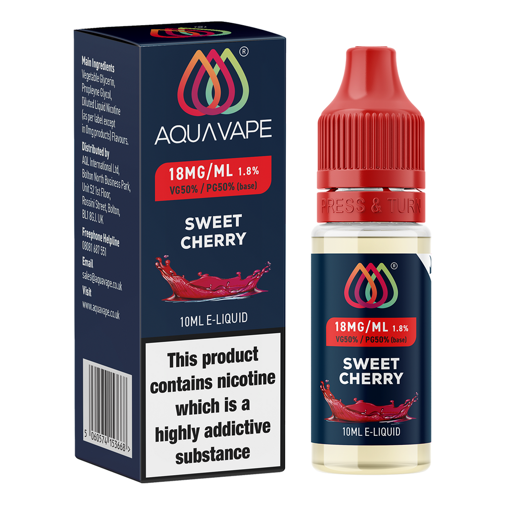 Sweet Cherry E-Liquid by Aquavape - 10ml 18mg