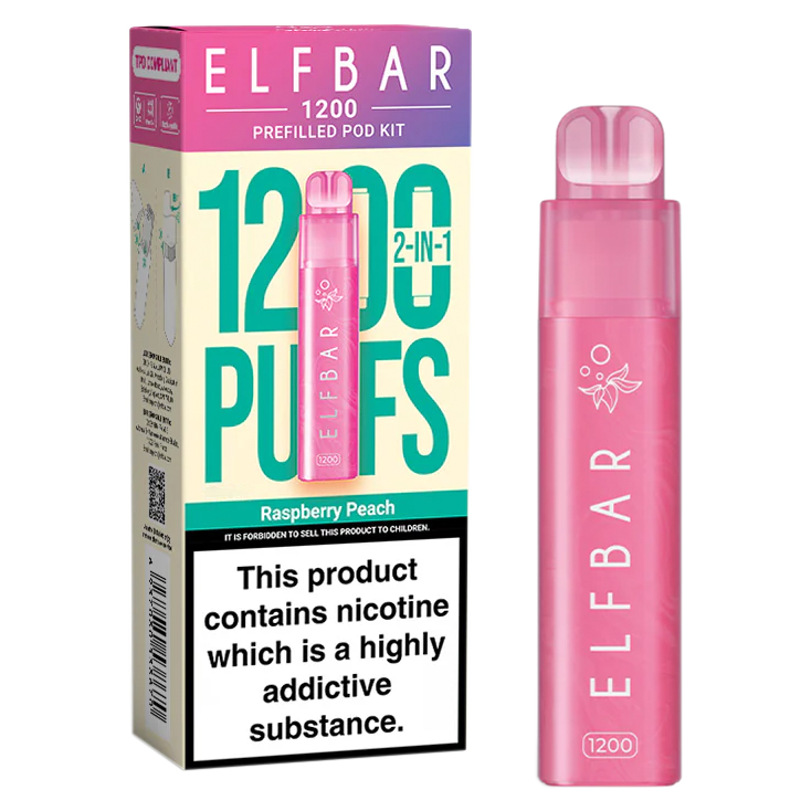 Raspberry Peach Elf Bar 1200 Pod Kit