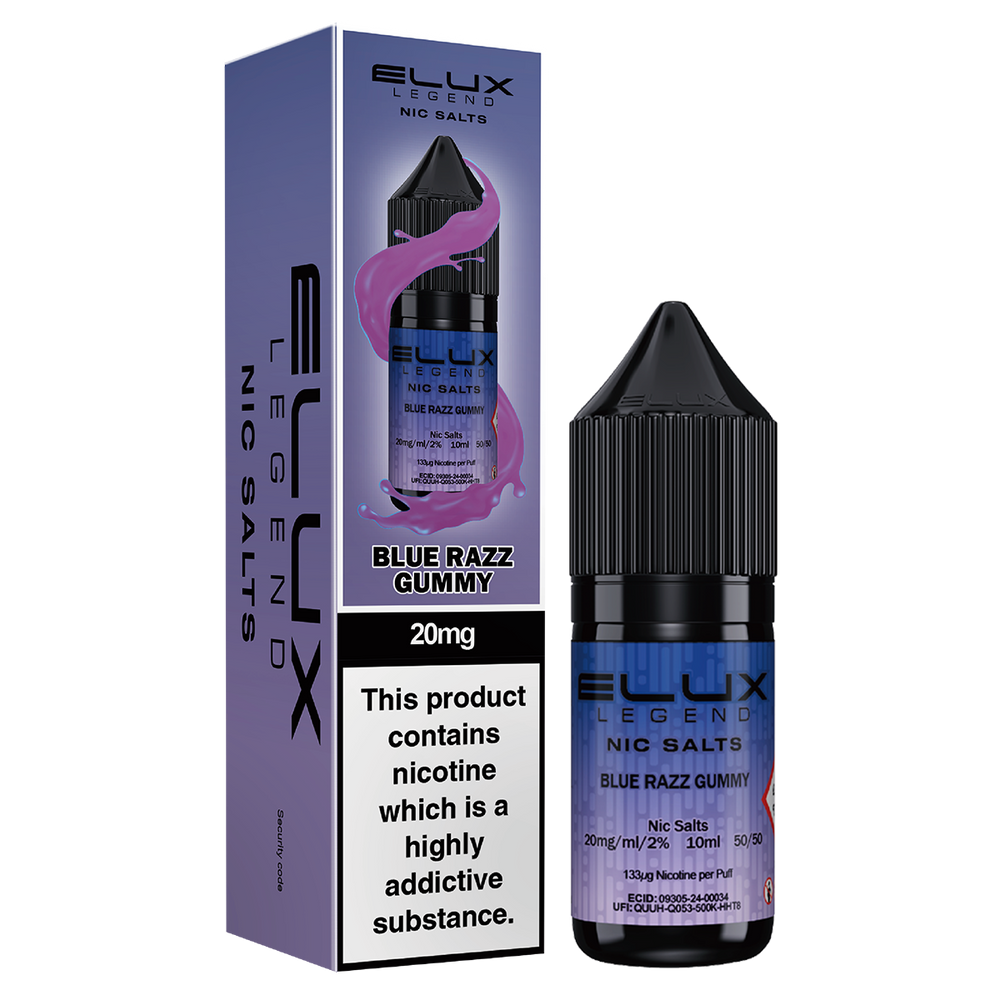 Blue Razz Gummy Nic Salt by Elux 10ml