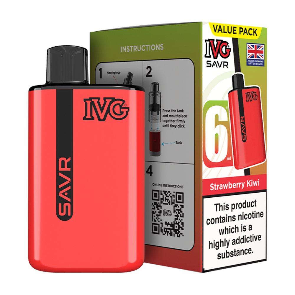 IVG SAVR Vape Kit Strawberry Kiwi 6ml