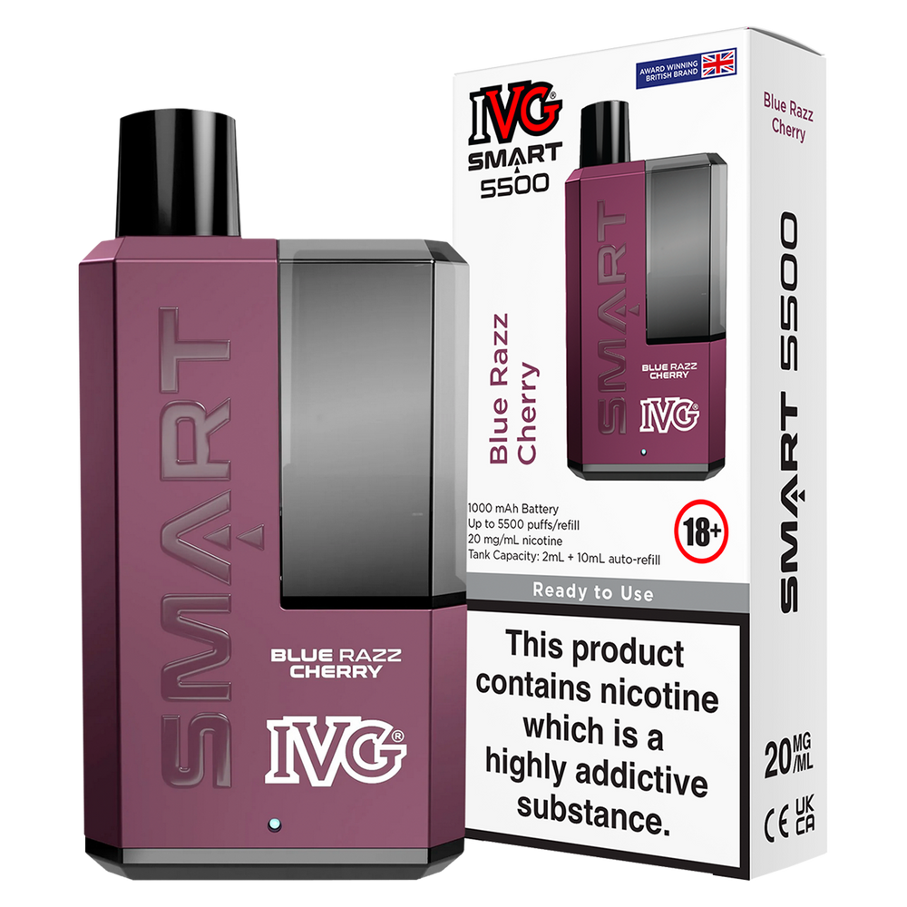 Blue Razz Cherry IVG Smart 5500 Big Puff Vape Kit