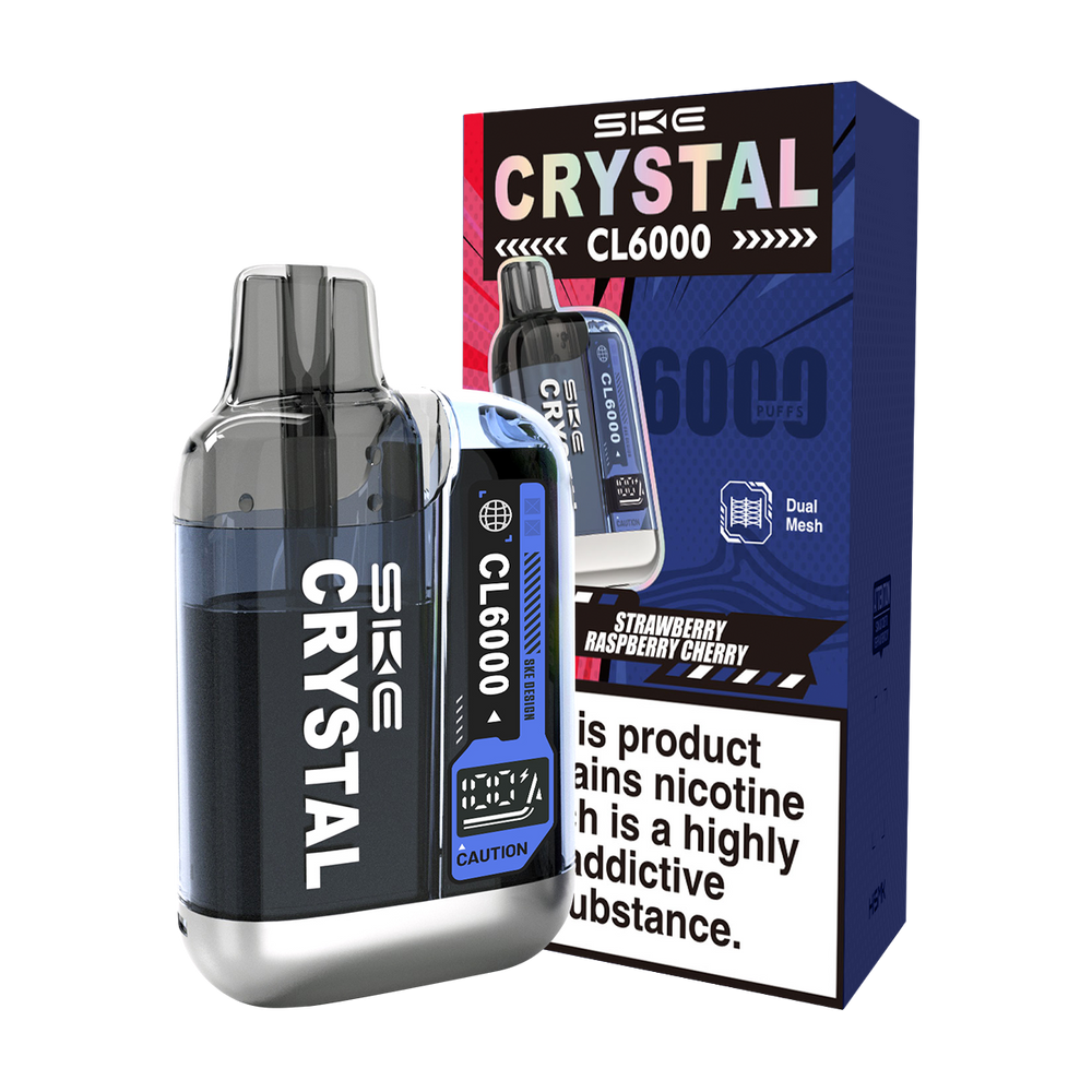 SKE Crystal CL6000 Big Puff Vape Strawberry Raspberry Cherry