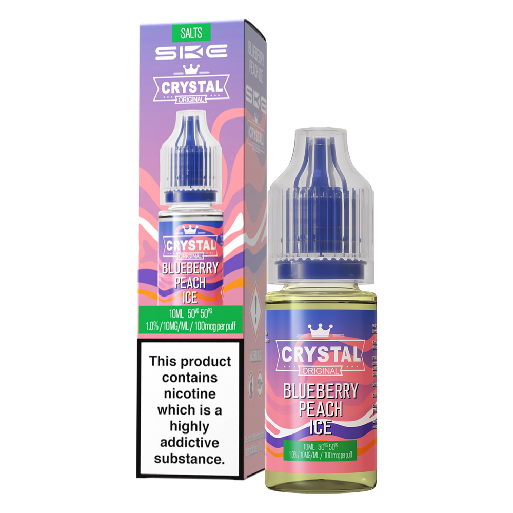 Blueberry Peach Ice Nic Salt by SKE Crystal 10ml 10mg