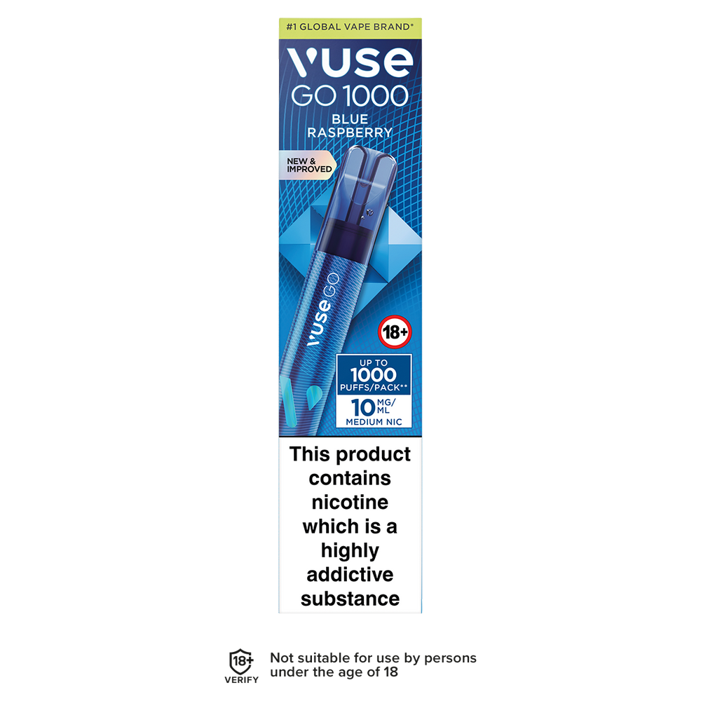 Blue Raspberry Vuse Go 1000 Disposable Vape 10mg