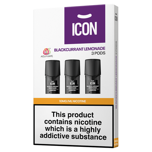 ICON Aqua Vape Blackcurrant Lemonade Pods (Pack of 3) 10mg