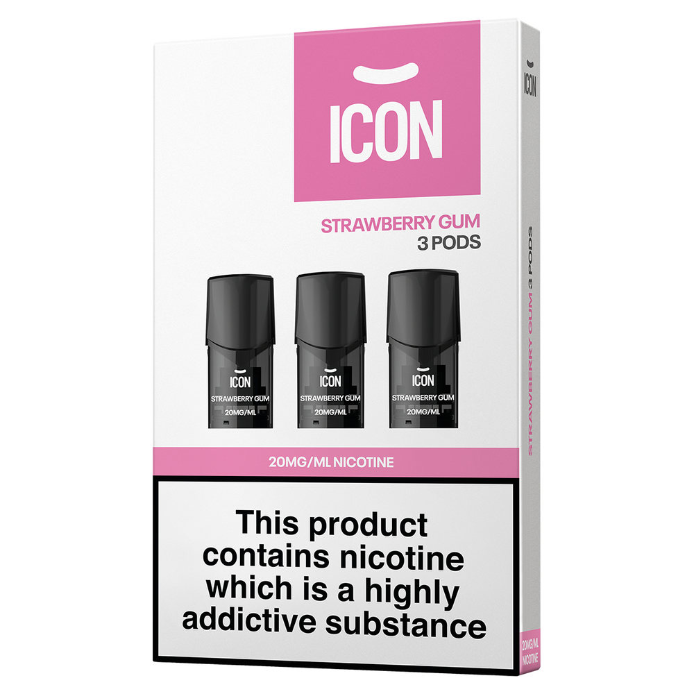 ICON Vape Strawberry Gum Pods (Pack of 3) 20mg