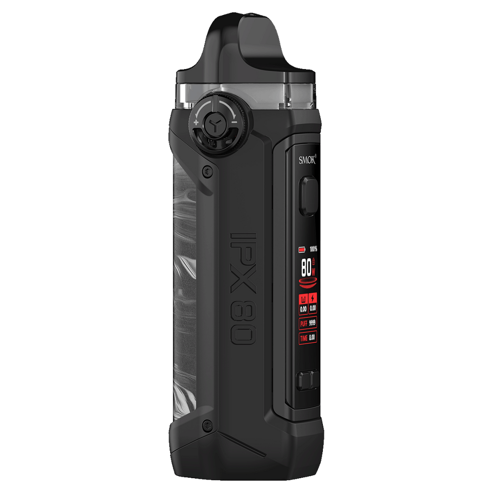 Smok IPX 80 Pod Mod 80W Vape Kit Fluid Black Grey Angled